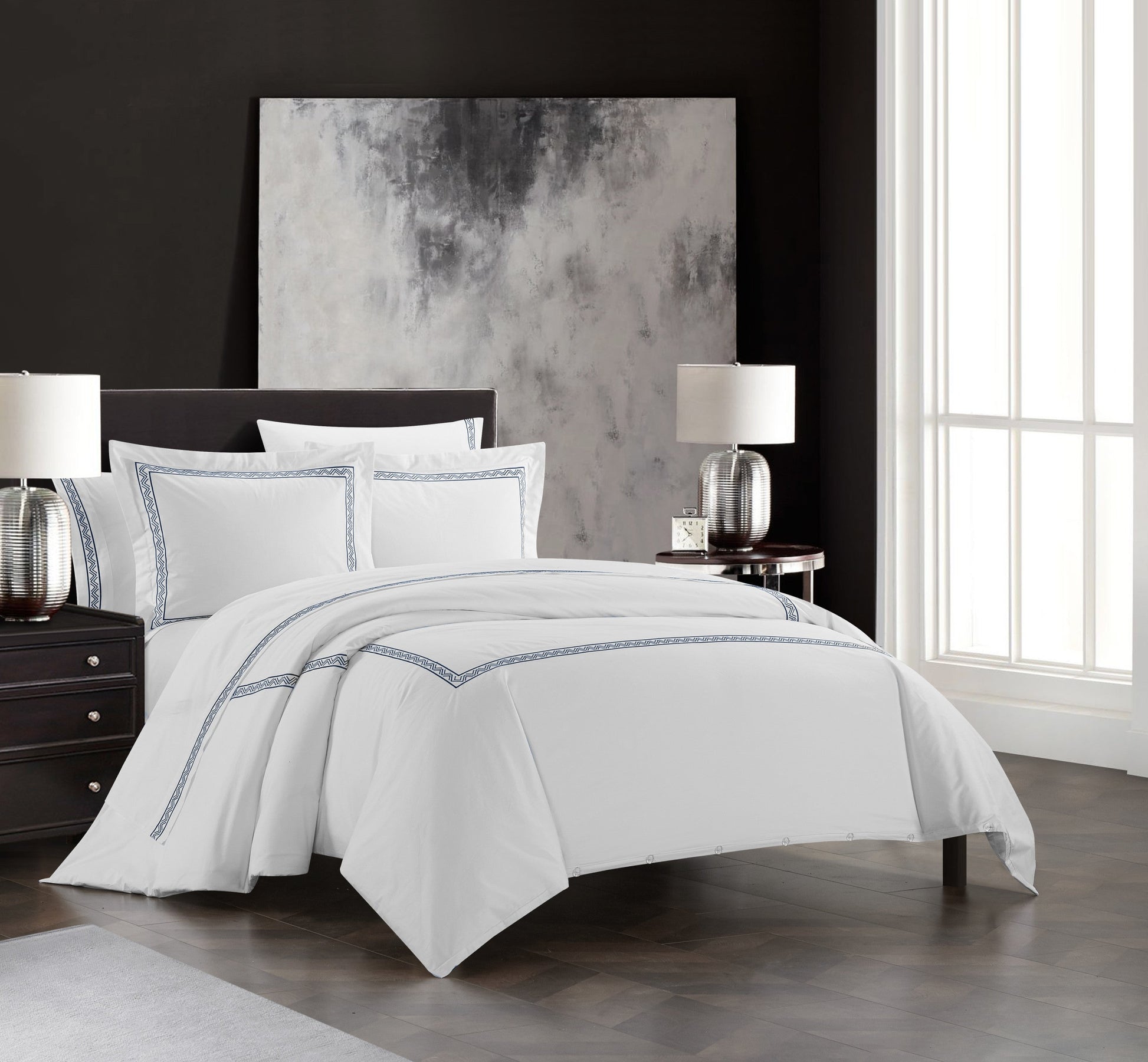 Chic Home Ella 3 Piece Cotton Duvet Cover Set-