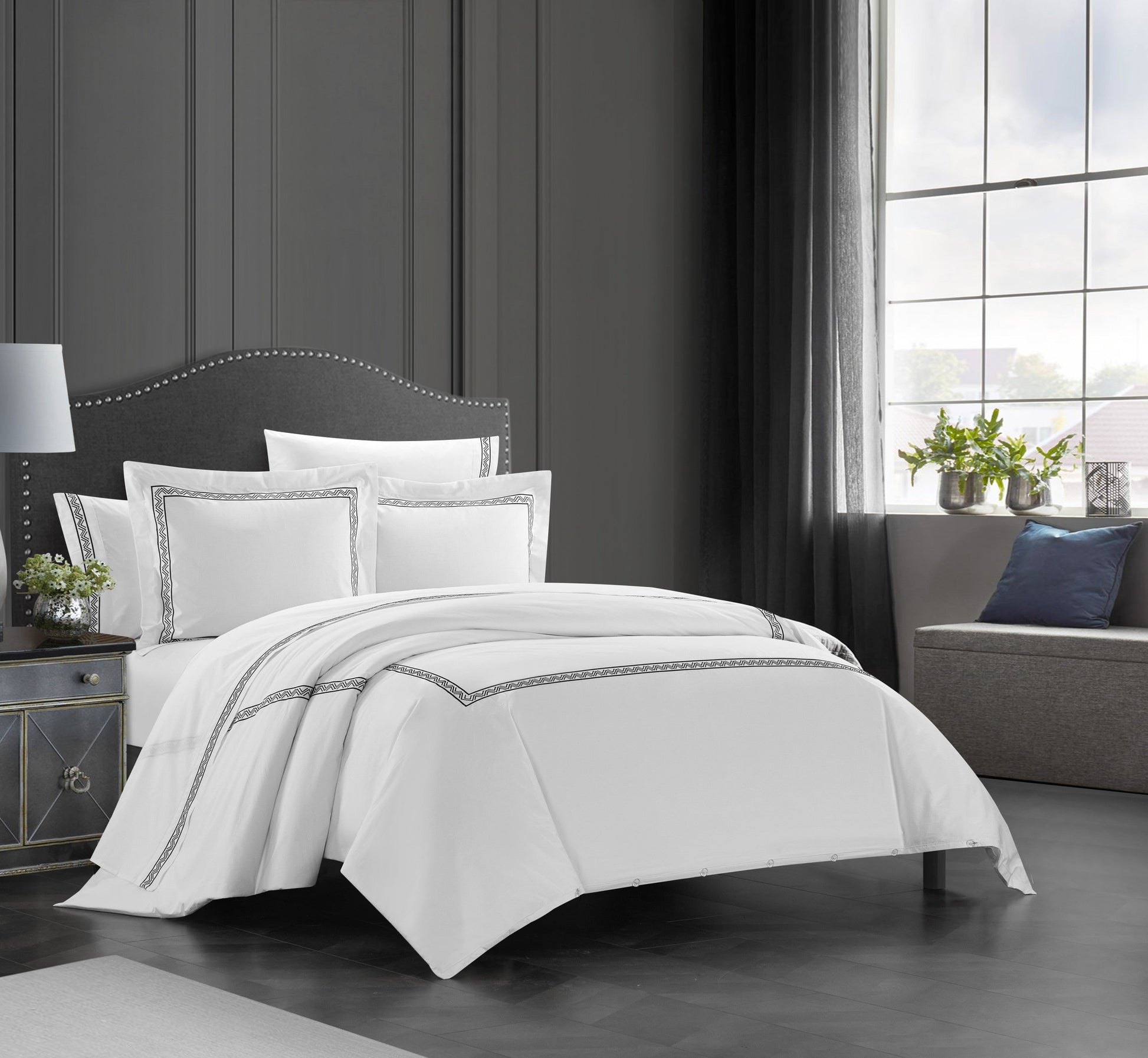 Chic Home Ella 3 Piece Cotton Duvet Cover Set-