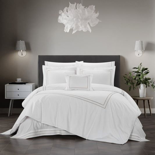 Chic Home Milos 4 Piece Cotton Comforter Set-Beige