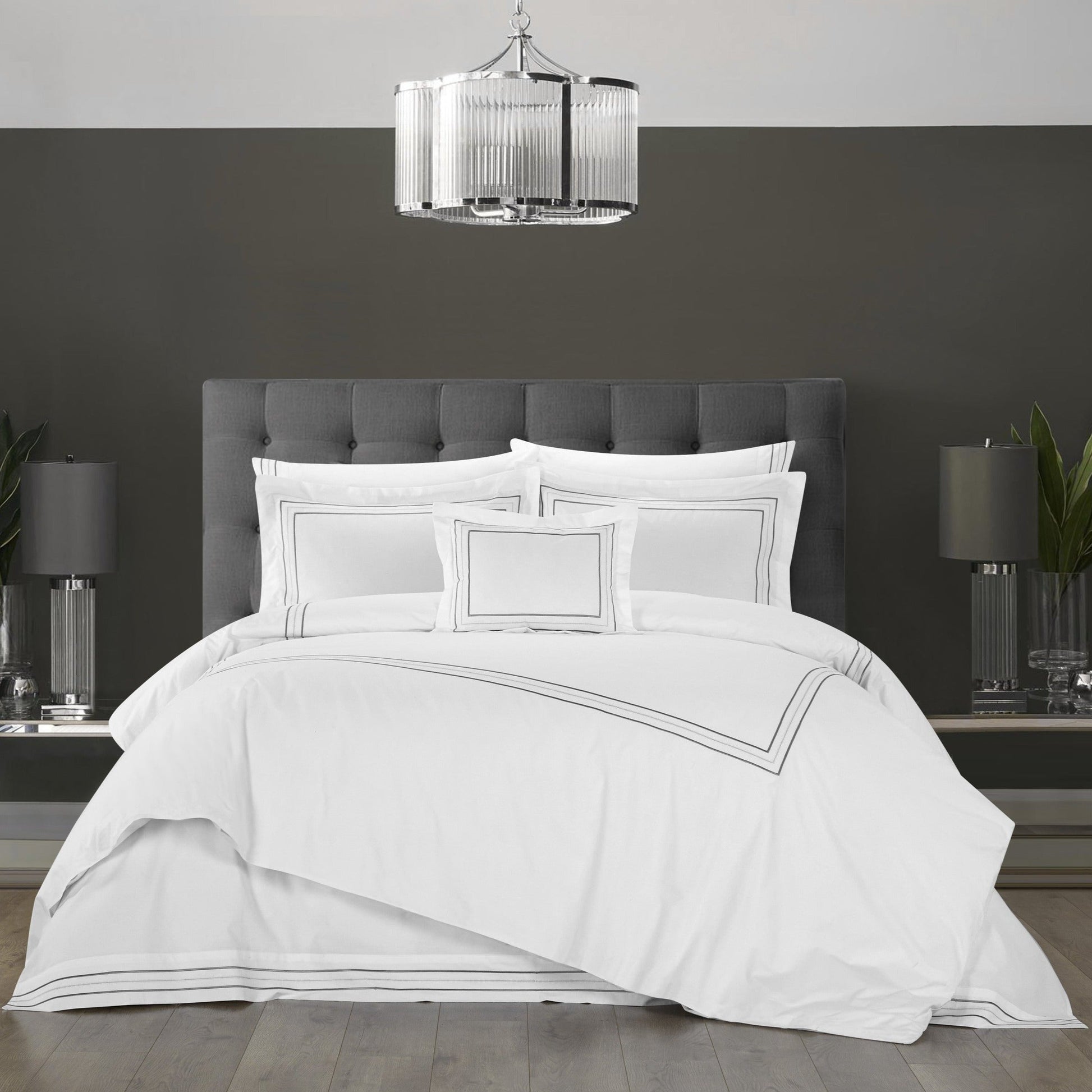 Chic Home Milos 4 Piece Cotton Comforter Set-Grey